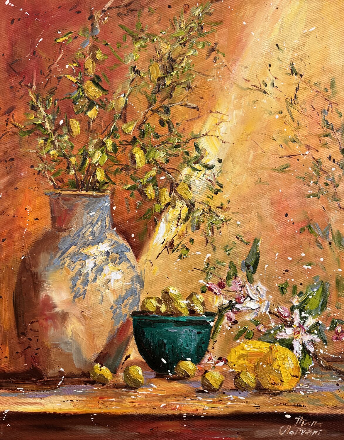 Still Life. Olives Diana Malivani Original painting for sale