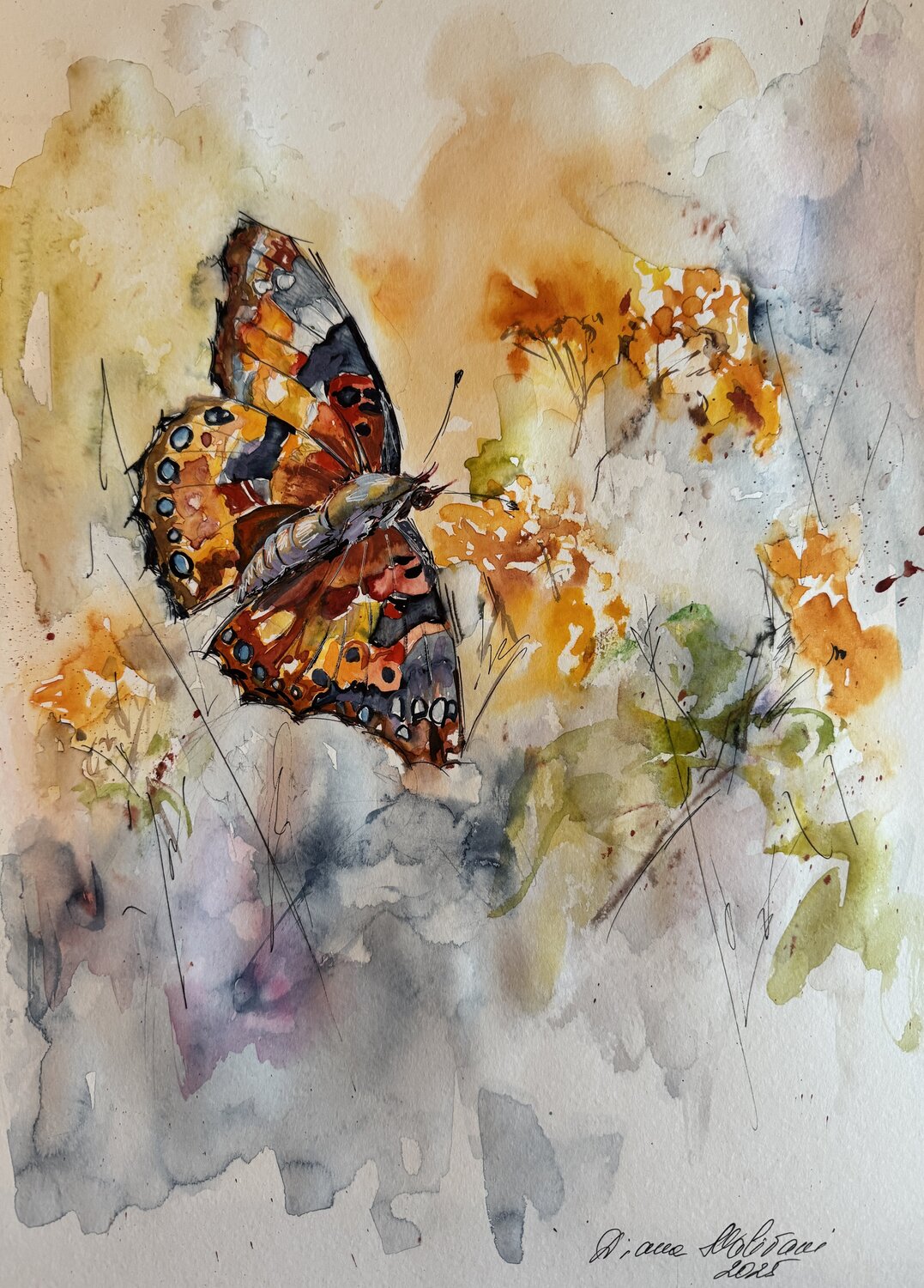 Butterfly. N 1 Diana Malivani Drawing for sale