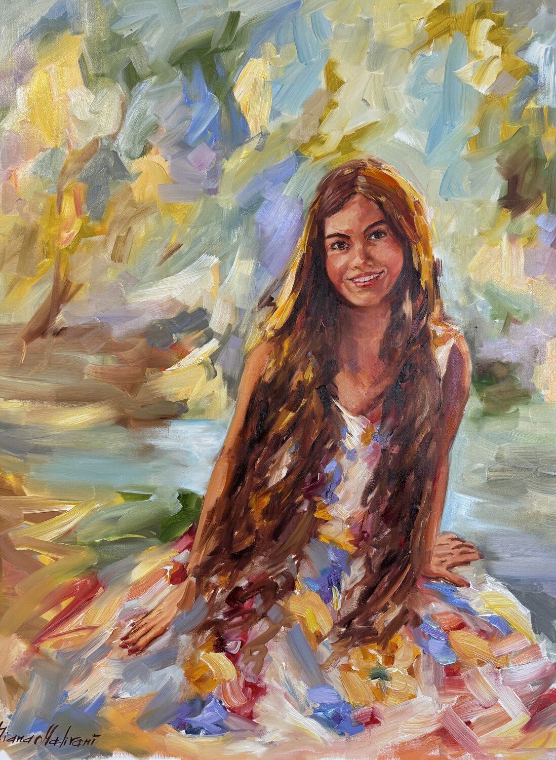 La studentessa Diana Malivani Original painting for sale