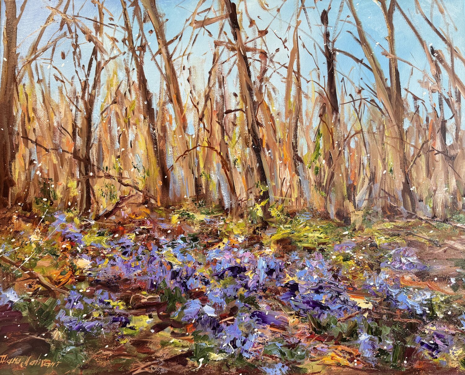 Forest Violets Diana Malivani Original painting for sale