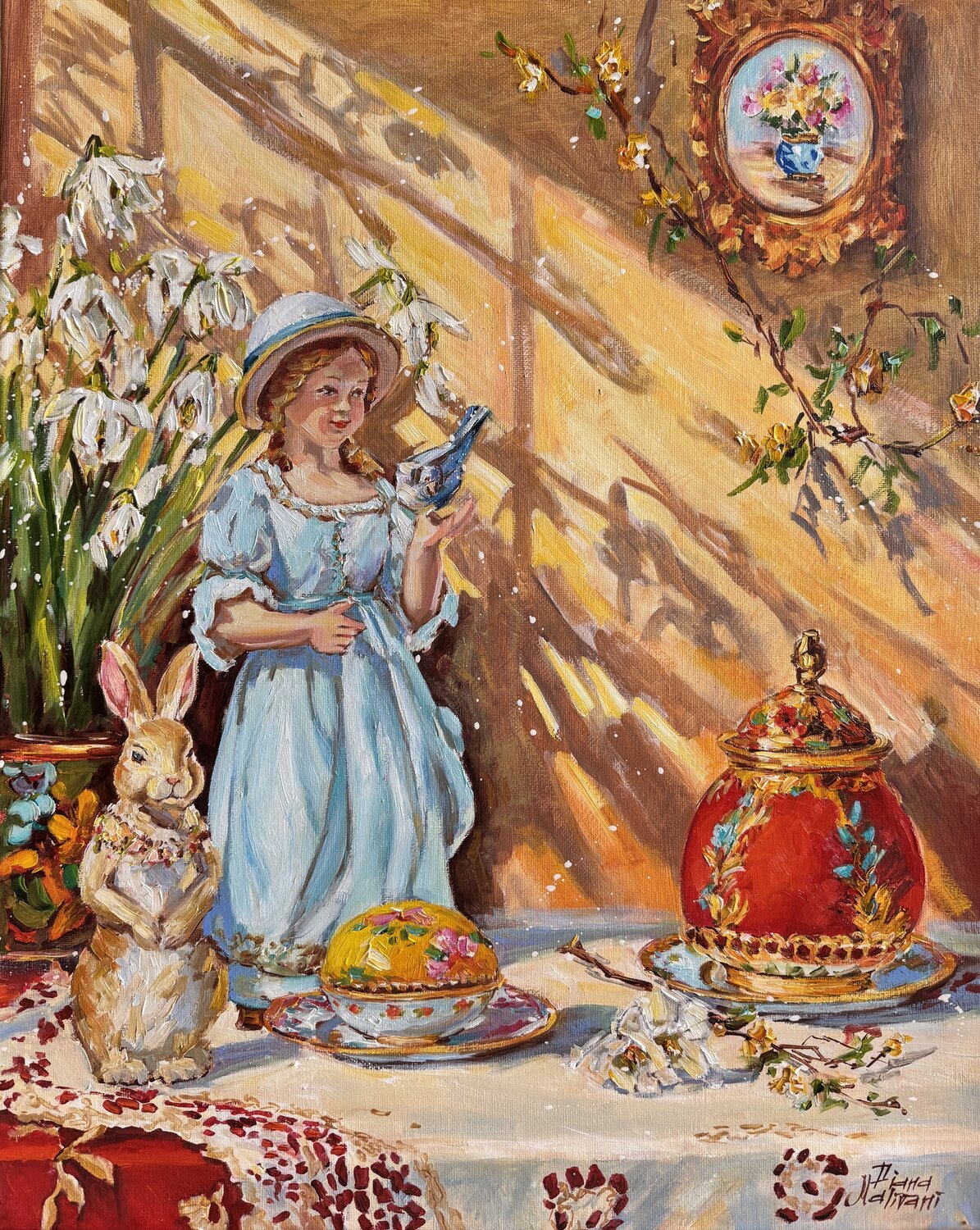 Still Life with Snowdrops Diana Malivani Original painting for sale