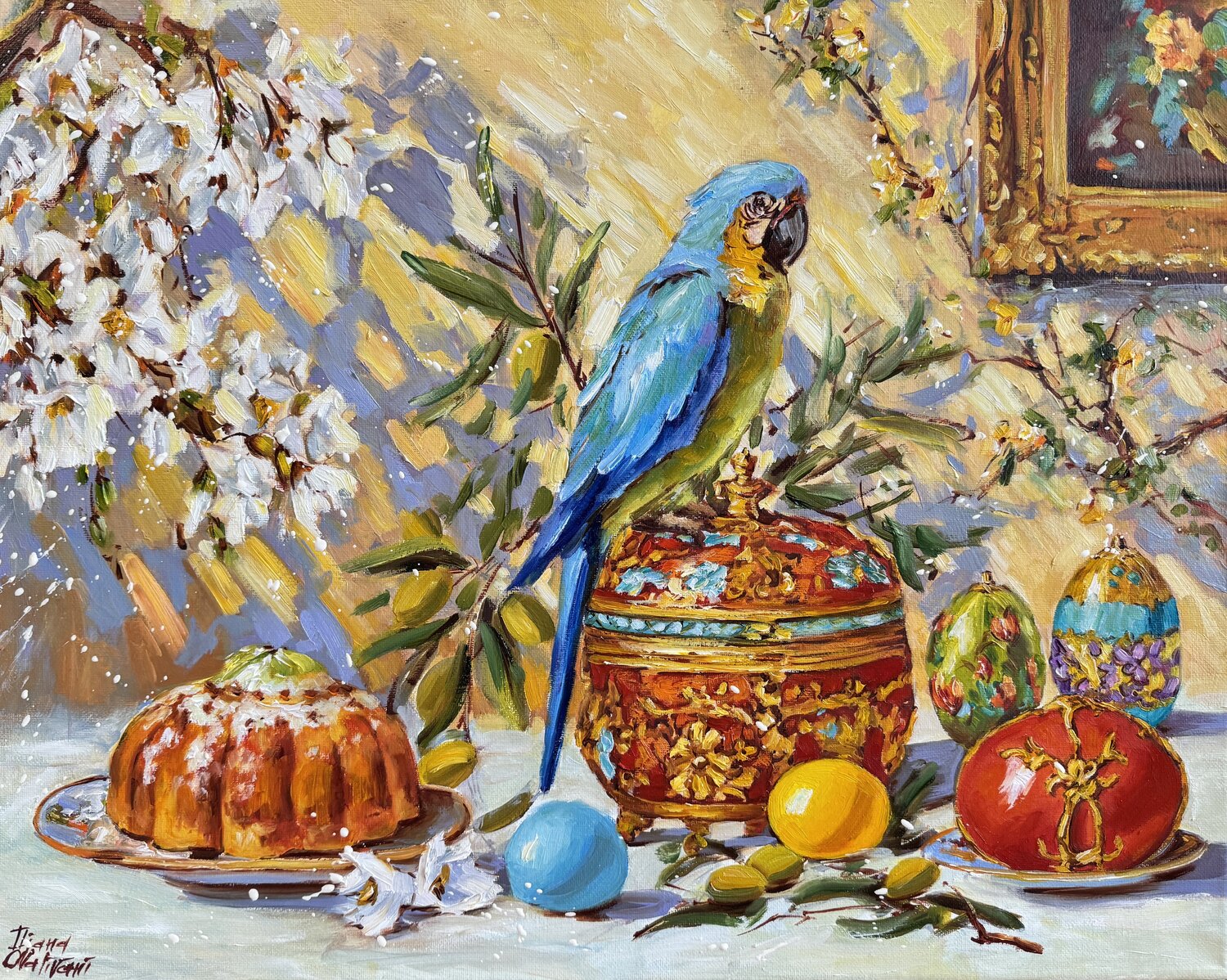 Still Life with a Red Box Diana Malivani Original painting for sale