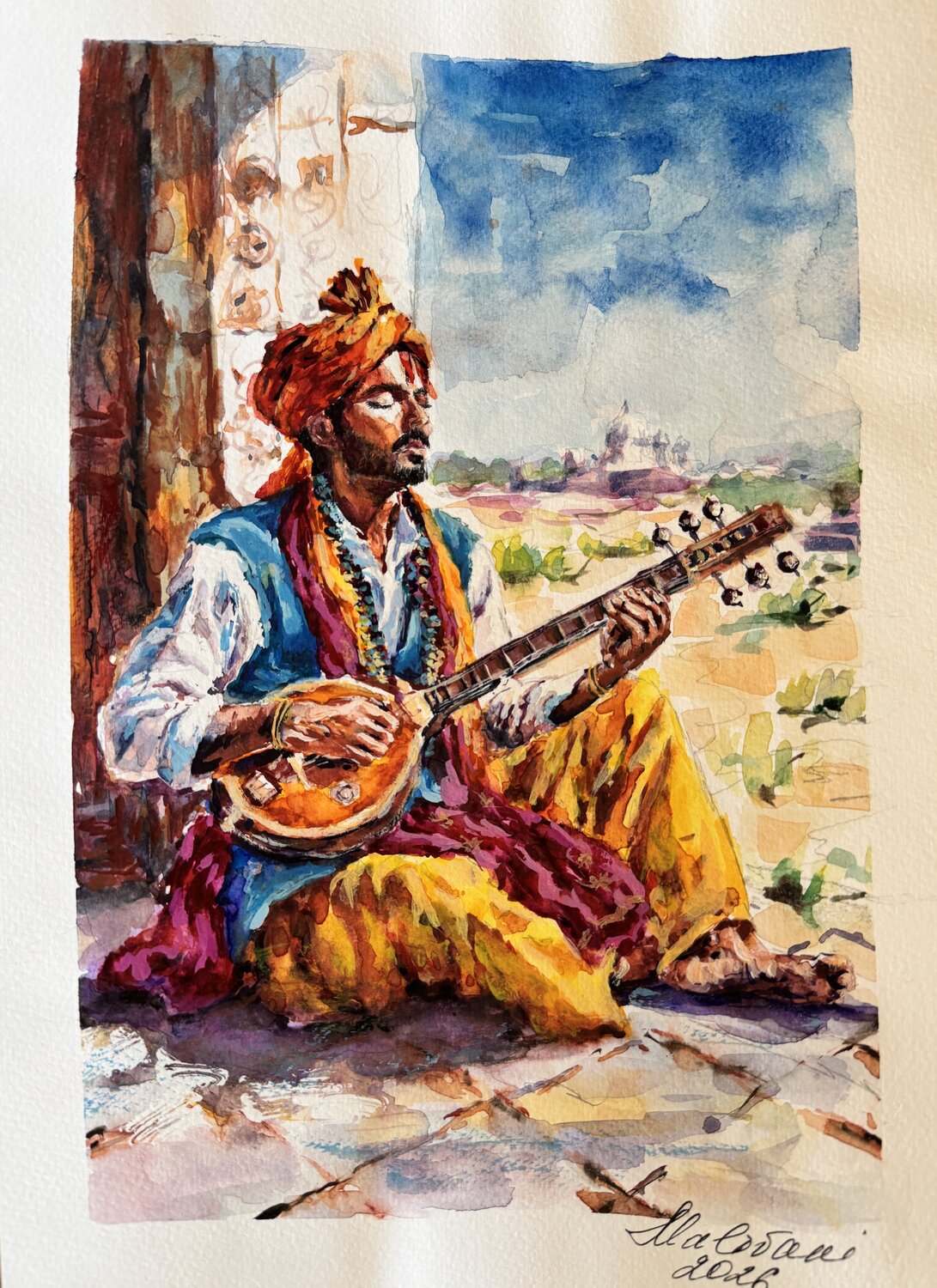 The Musician Diana Malivani Drawing for sale