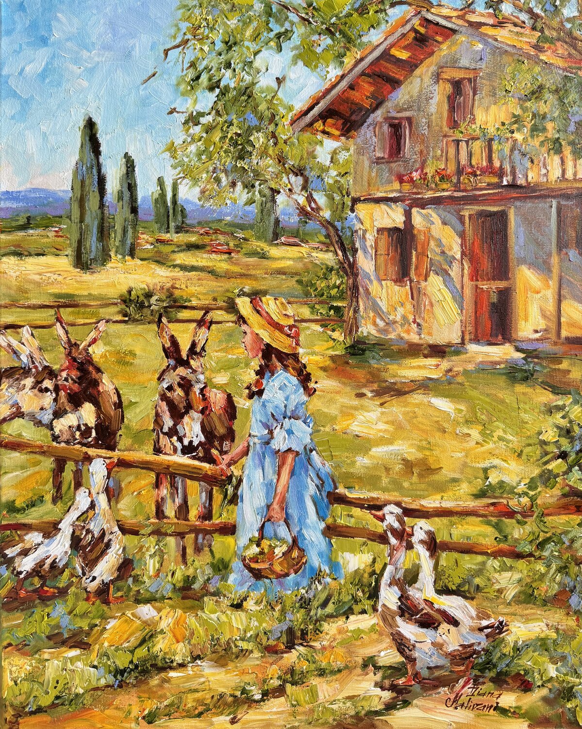 Donkeys Diana Malivani Original painting for sale