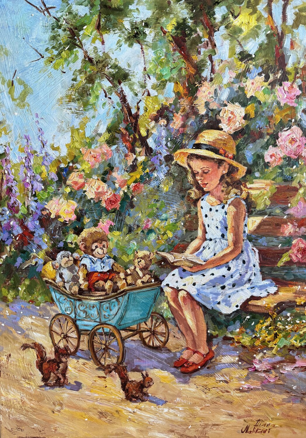 Baby Squirrels Diana Malivani Original painting for sale