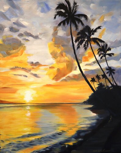 Lahaina Sunset by Lisa Schulaner, Painting for Sale on Select