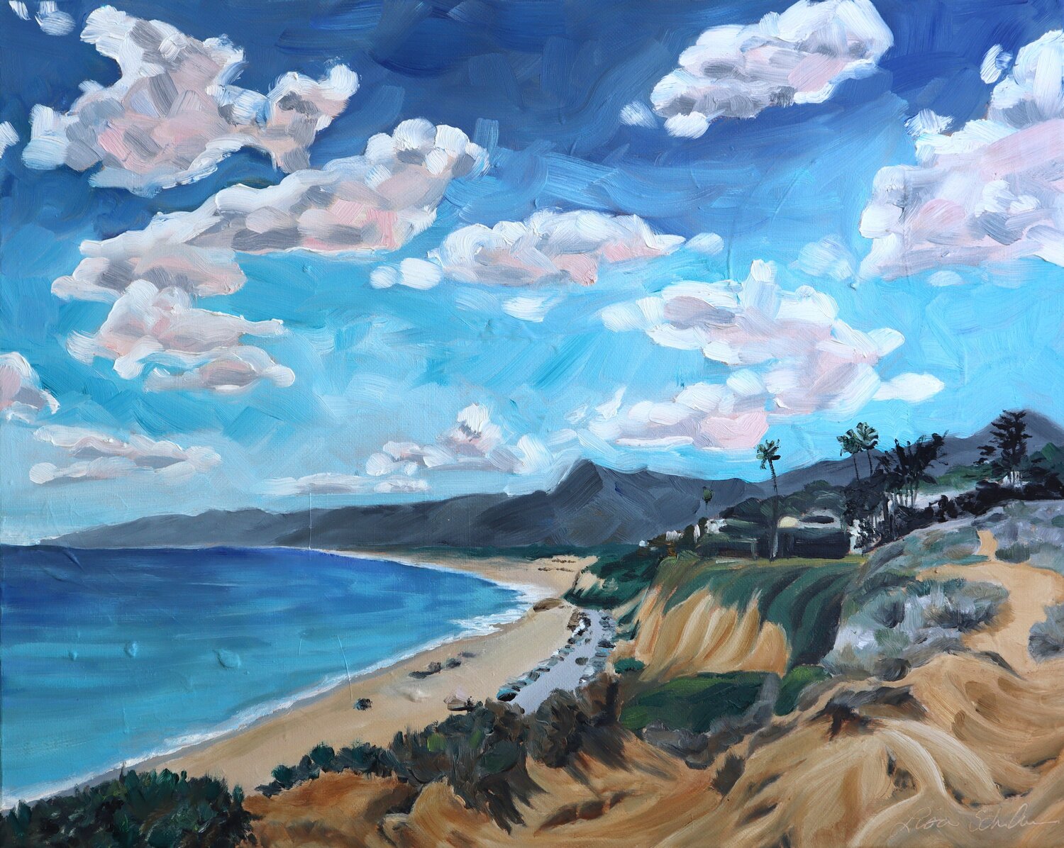 Malibu Coast Lisa Schulaner Original painting for sale