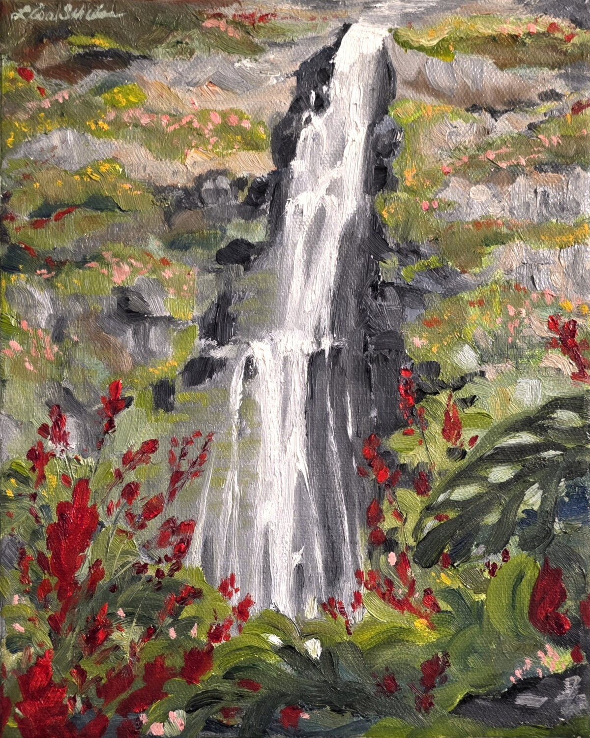 Akaka Falls Lisa Schulaner Original painting for sale