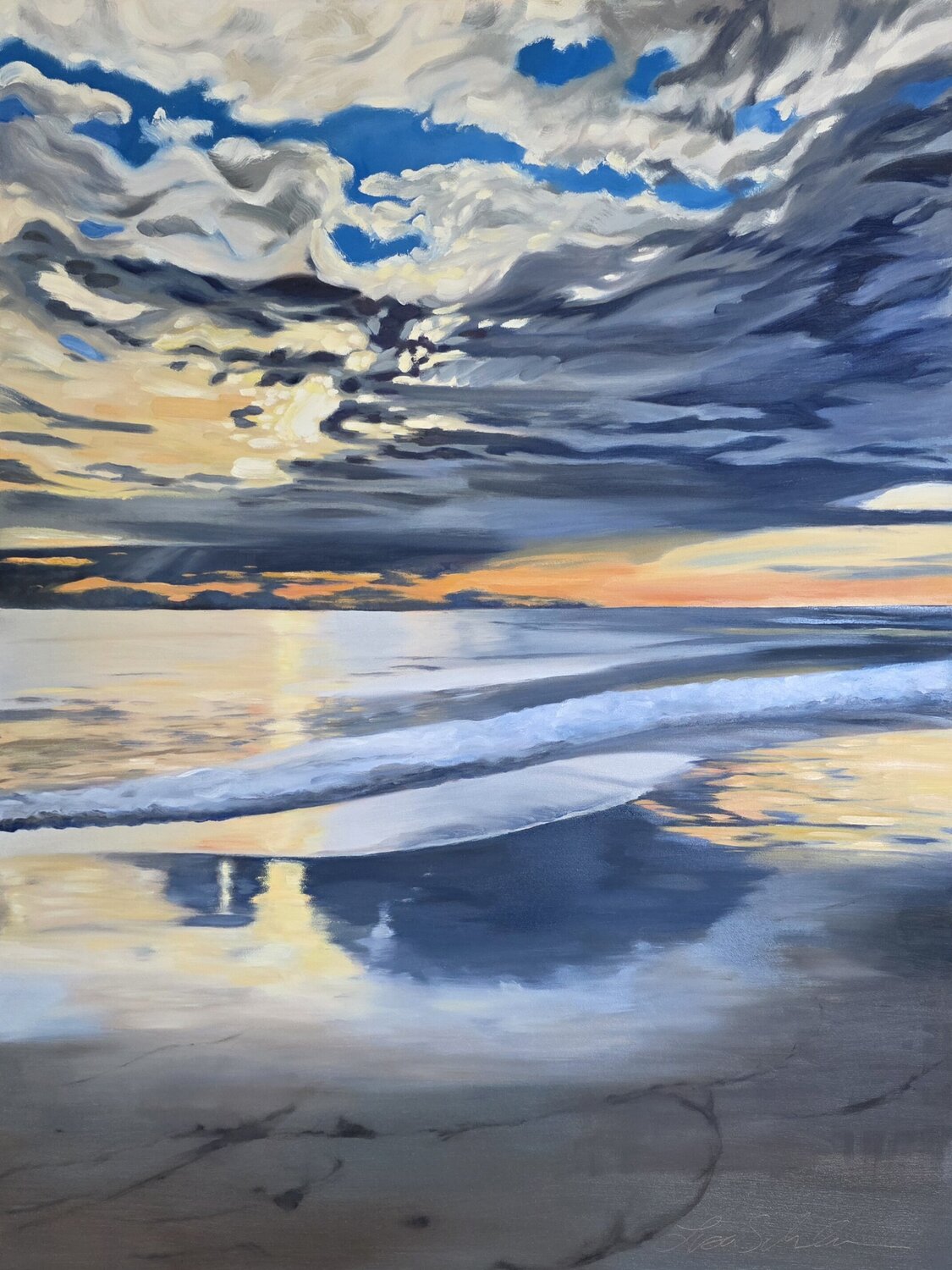 Malibu Sunset Lisa Schulaner Original painting for sale