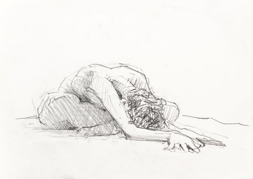 Ohne Titel (Schneidersitz) by Hjalmar Thelen, Drawing for Sale on Select