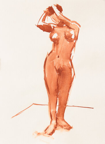 Ohne Titel (Hände im Haar) by Hjalmar Thelen, Painting for Sale on Select