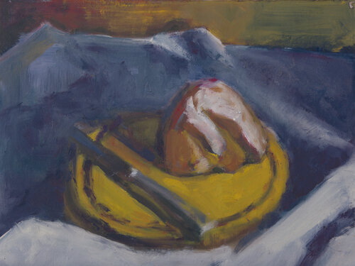 Brot, Messer, Brettchen by Hjalmar Thelen, Painting for Sale on Select