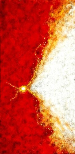 “Aurora di Confine”  In Concorso alla Biennale di Chianciano 2026 Quadro astratto materico con oro, rosso bianco, ruggine materico contemporaneo by ANTONINO GERACI, Painting for Sale on Select