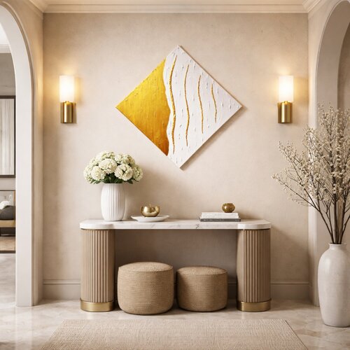 Strato di Luce IV –Quadro astratto materico contemporaneo oro e bianco by ANTONINO GERACI, Painting for Sale on Select