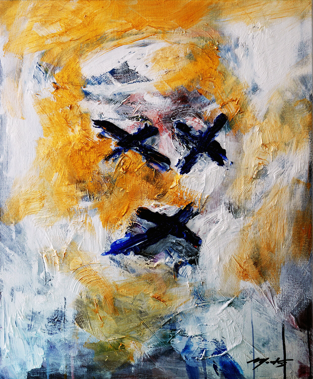 Cabeza de santo V Ian Mont Original painting for sale