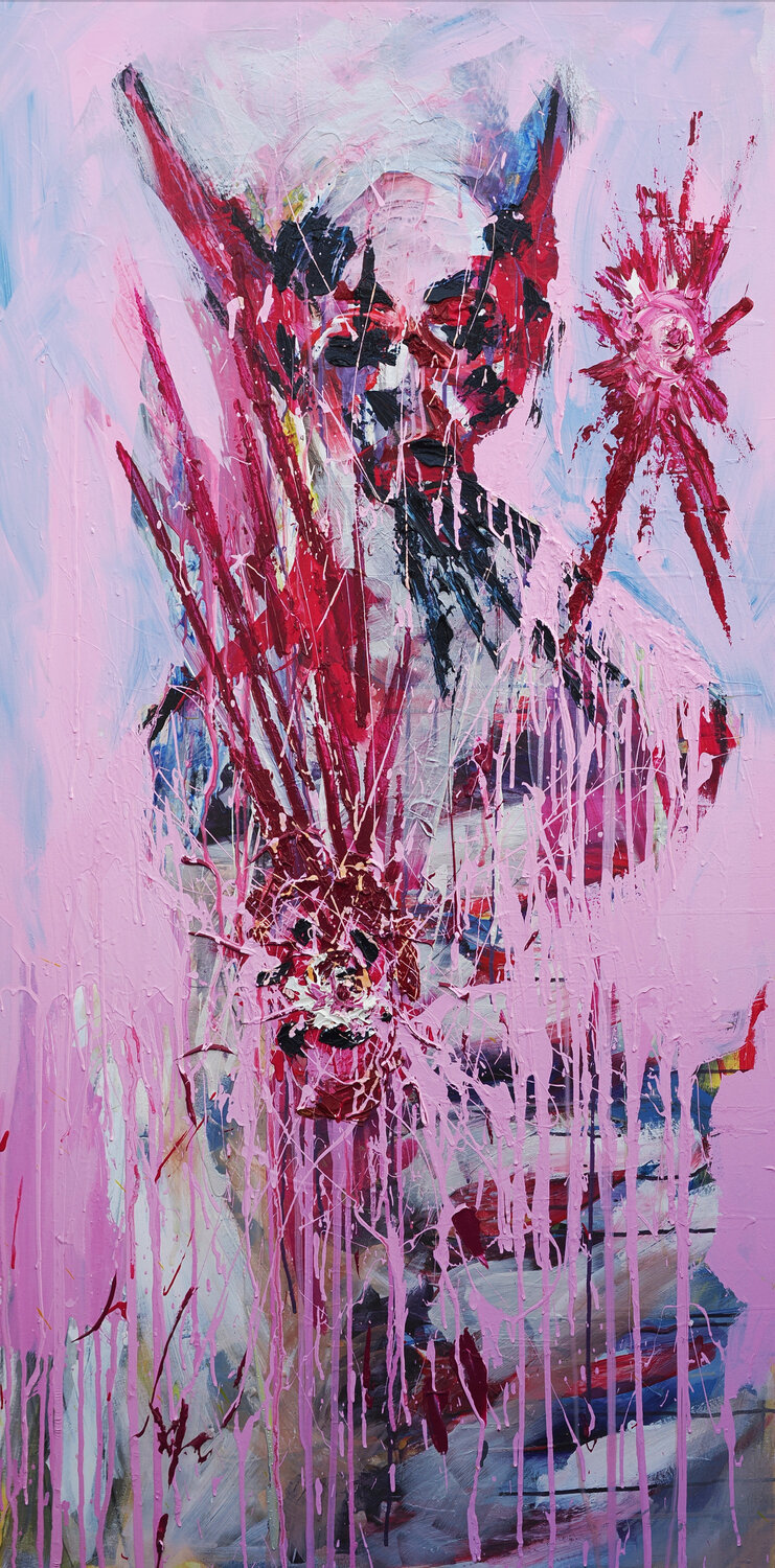 Corazón demoniaco de Jesús Ian Mont Original painting for sale