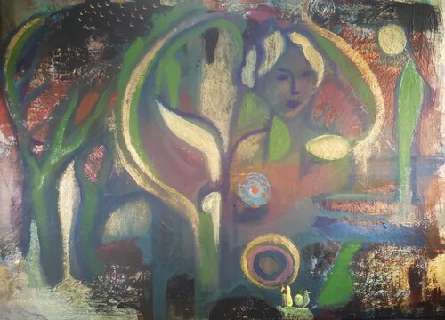 Oasis lunaire by Abricodéal ÃŽles, Painting for Sale on Select