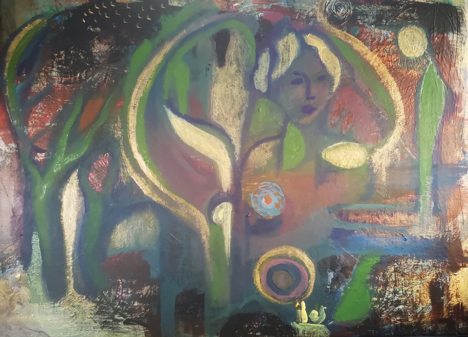 Oasis lunaire Abricodéal ÃŽles Original painting for sale