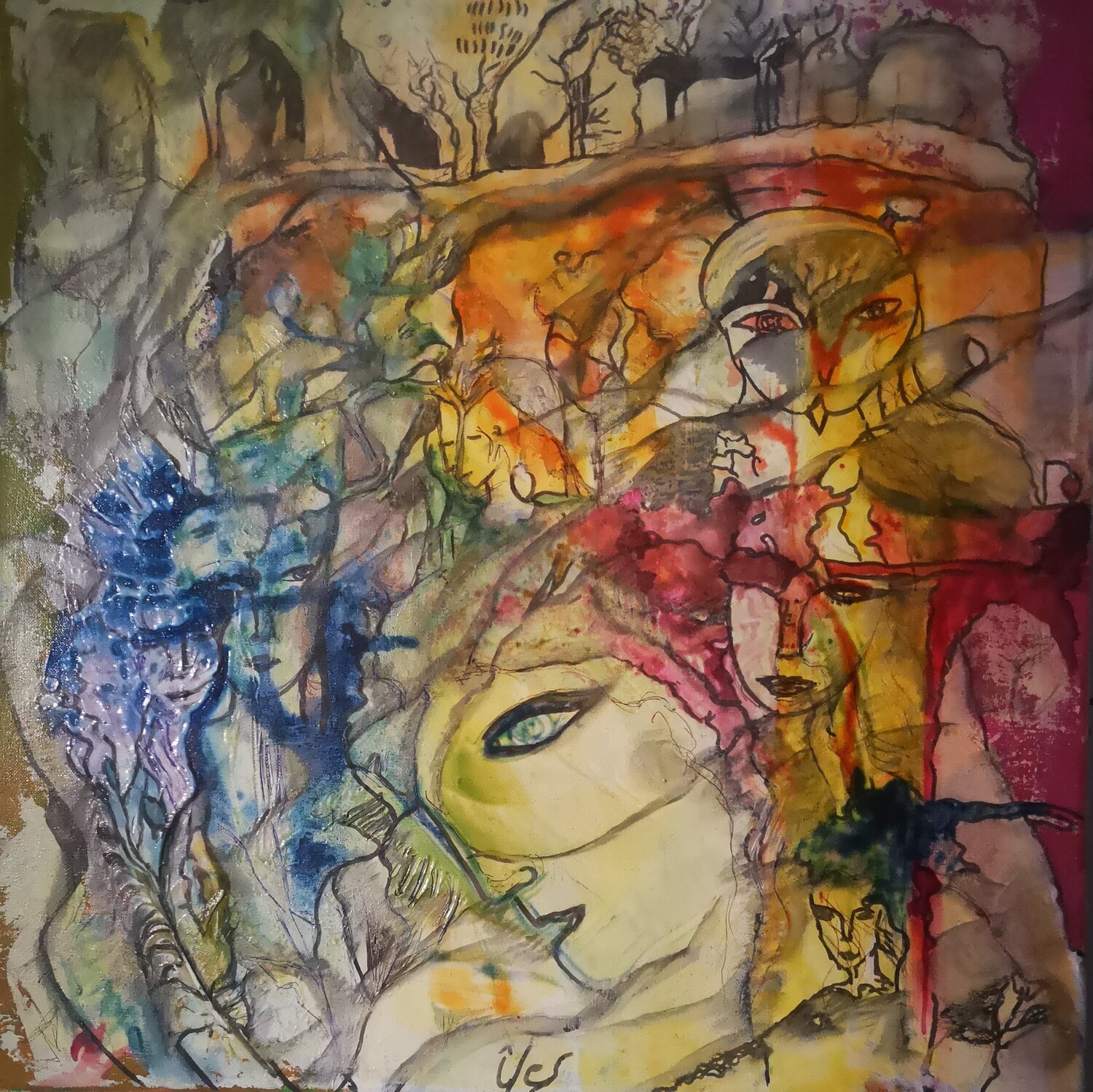 Cendres Abricodéal ÃŽles Original painting for sale