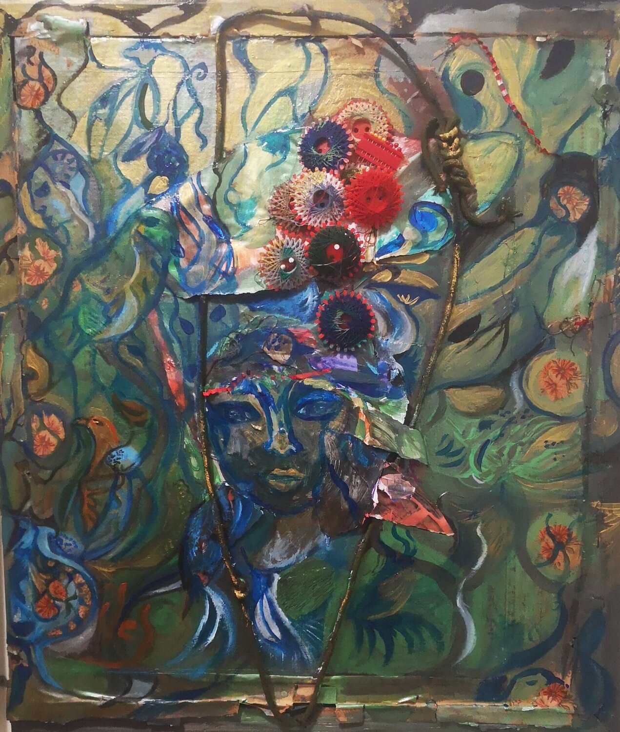 La dame verte Abricodéal ÃŽles Original painting for sale