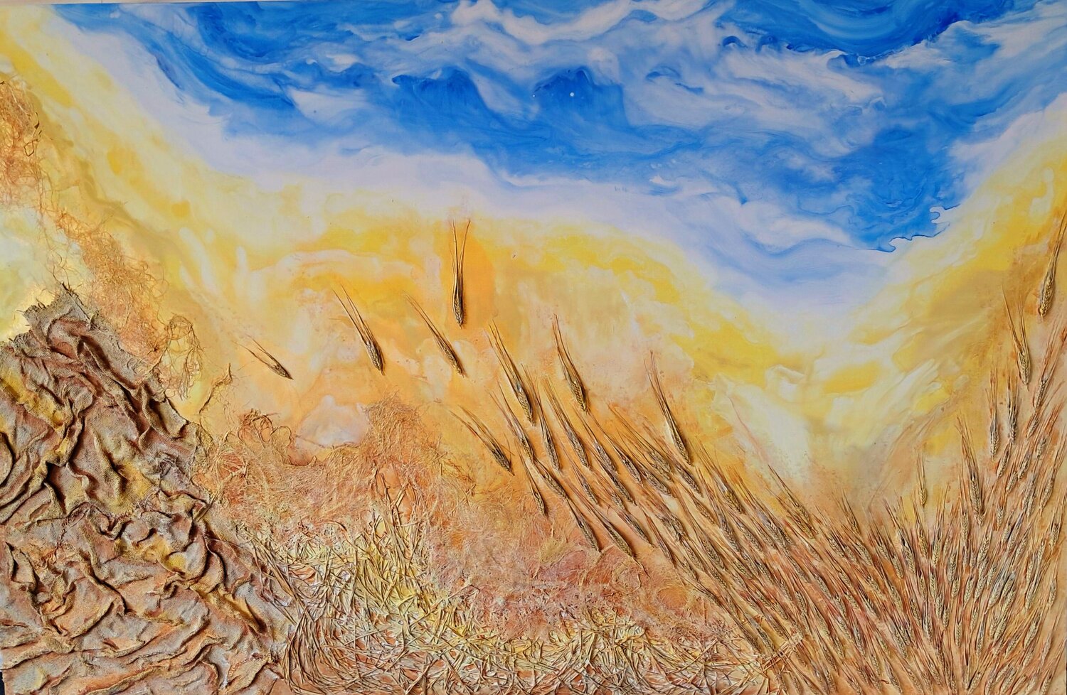 Summer Wheat Field Silvia Sas Original painting for sale