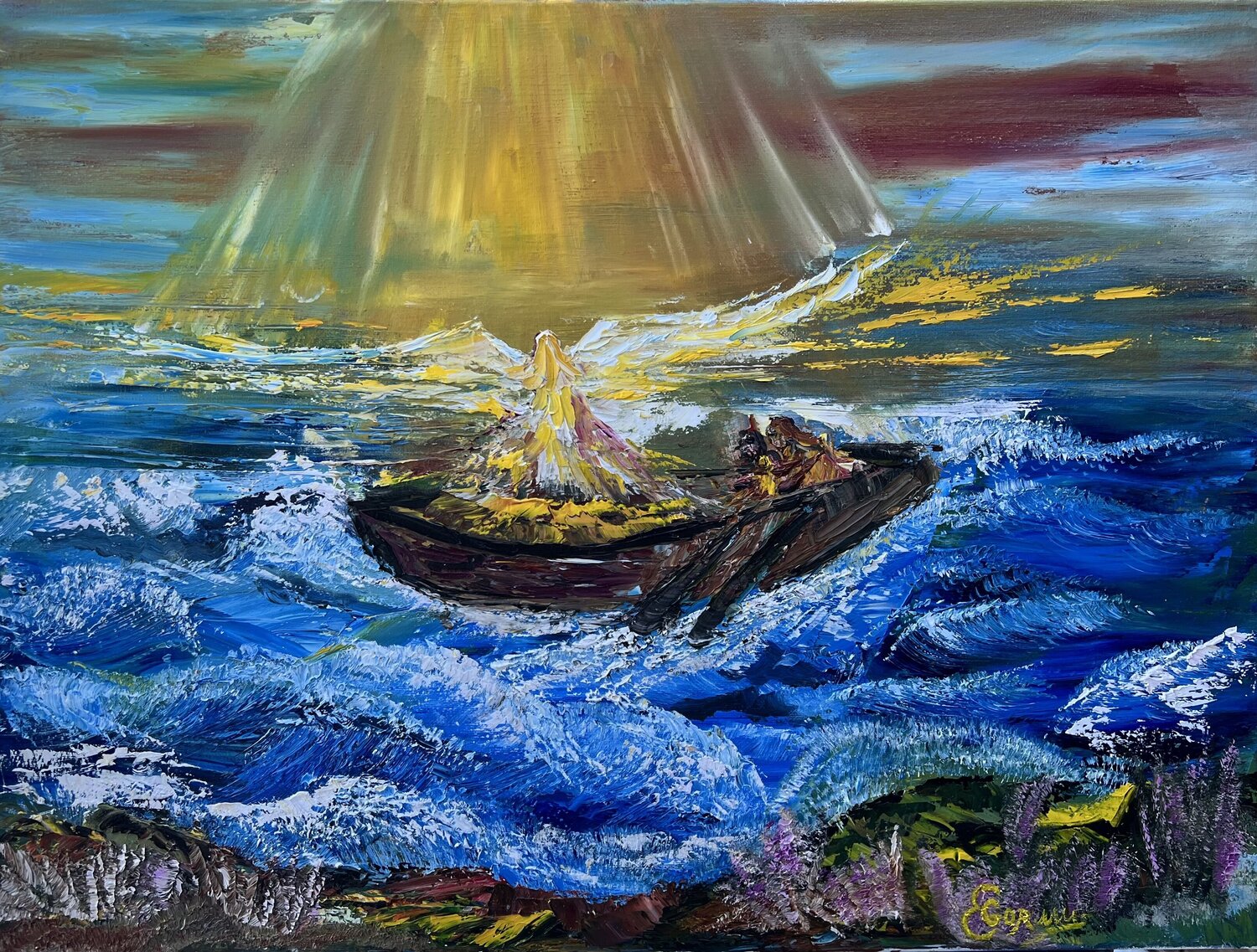 The Light in the Storm Elana Gor Original painting for sale