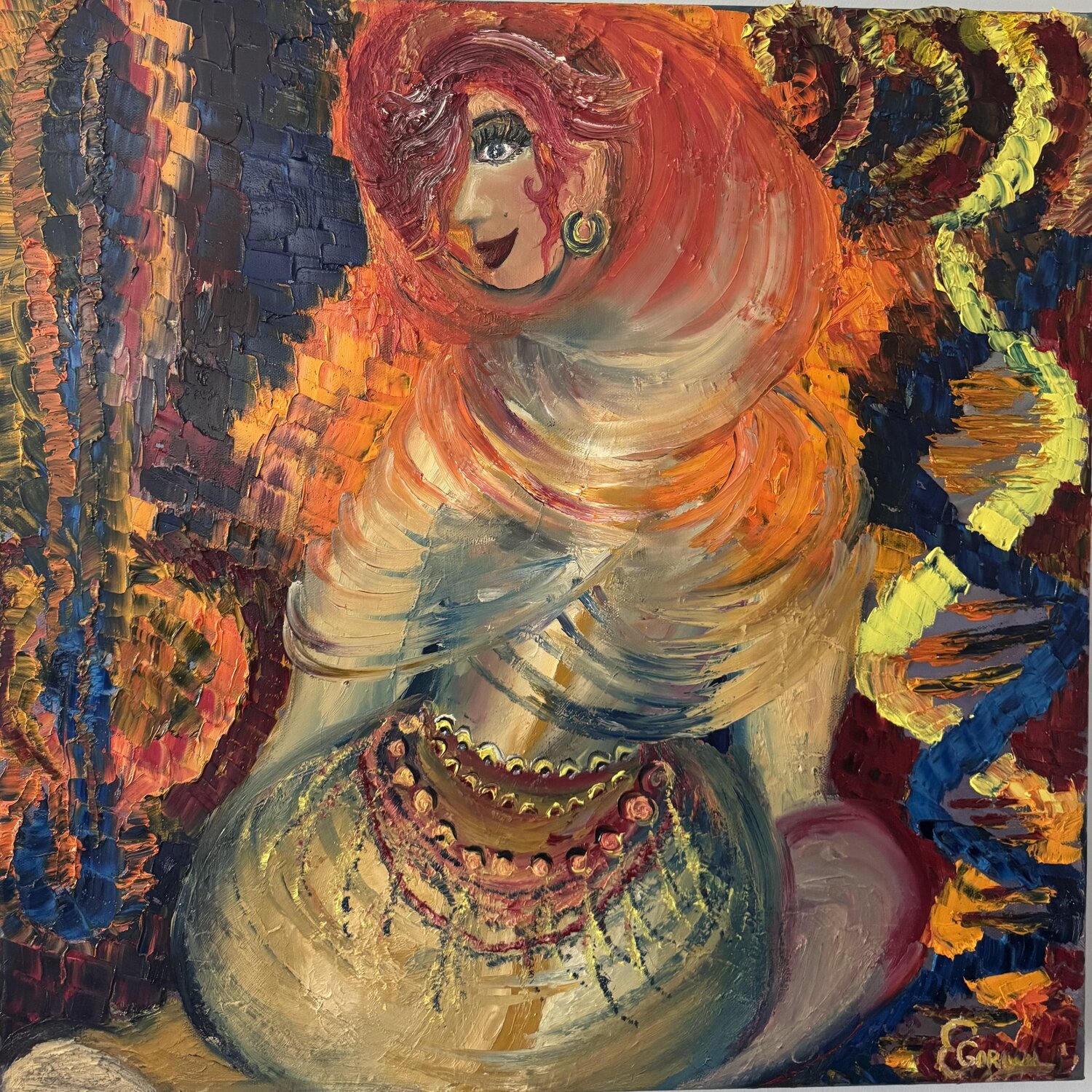 Malchut- the Crowned Vessel Elana Gor Original painting for sale