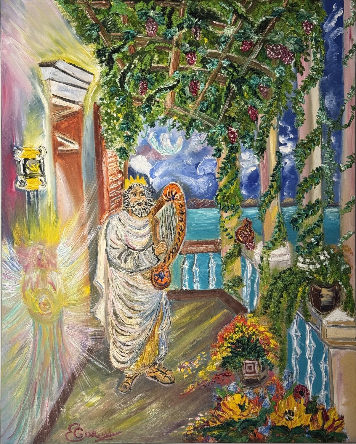 King Solomon’s Temple of Peace Elana Gor Original painting for sale
