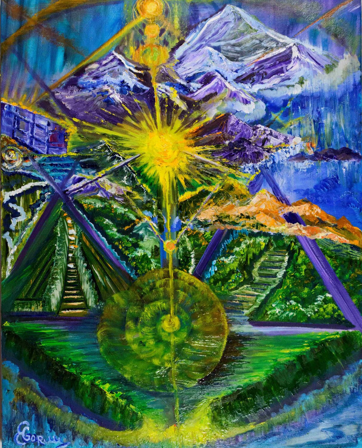 The Hidden Engine of Reality — Decoding the Symbols Elana Gor Original painting for sale
