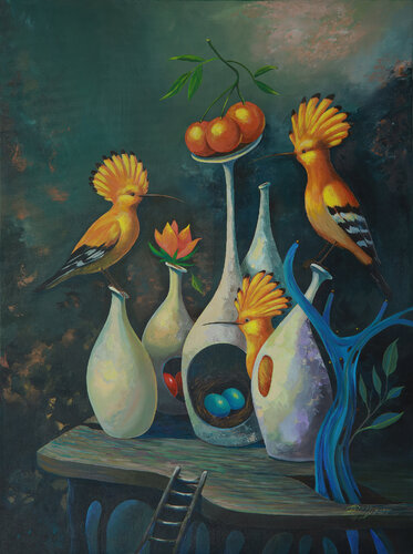 The Blooming Nest by Maksym Stasiuk, Painting for Sale on Select