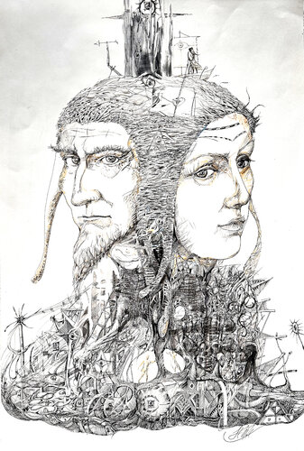 The Architecture of Memory by Maksym Stasiuk, Drawing for Sale on Select