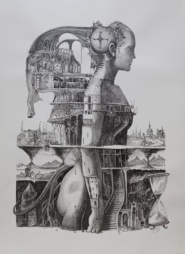 Interior of a Soul by Maksym Stasiuk, Drawing for Sale on Select