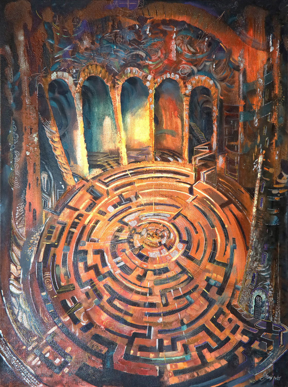 The Labyrinth of Daedalus Maksym Stasiuk Original painting for sale