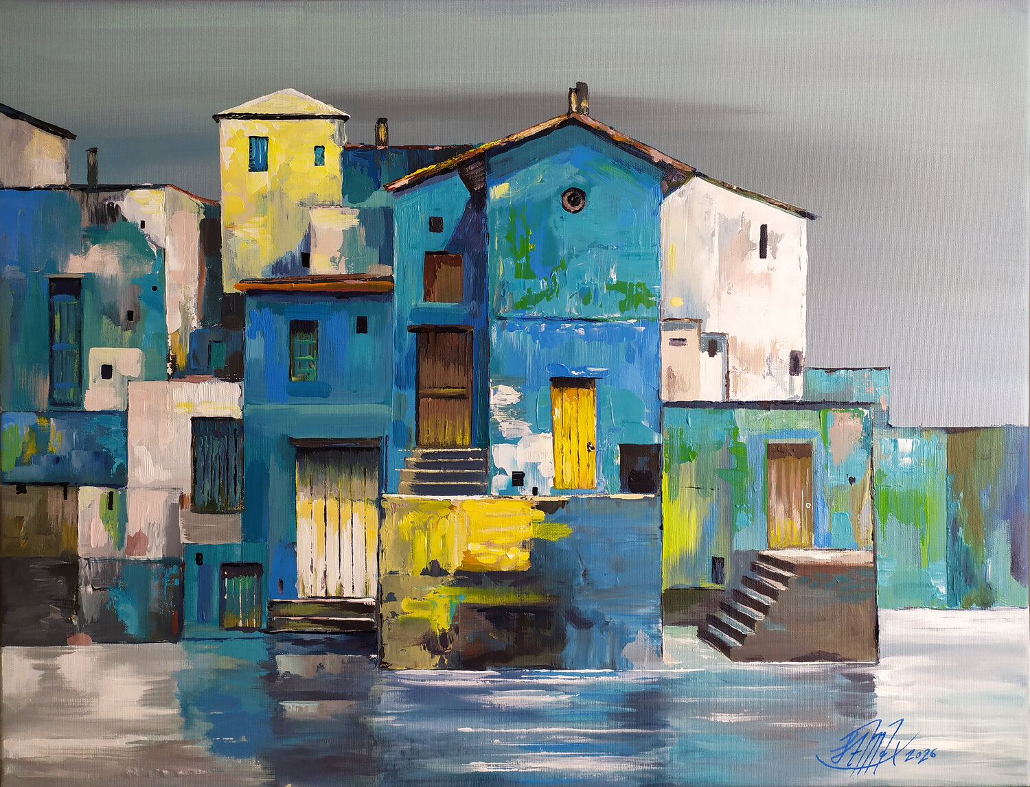 Azure Walls Maksym Stasiuk Original painting for sale