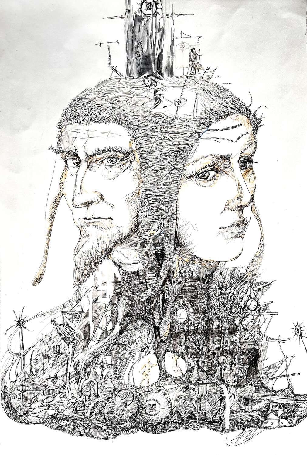 The Architecture of Memory Maksym Stasiuk Drawing for sale