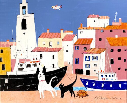 There Are Donuts on Board! by Anastasia Mamoshina, Painting for Sale on Select