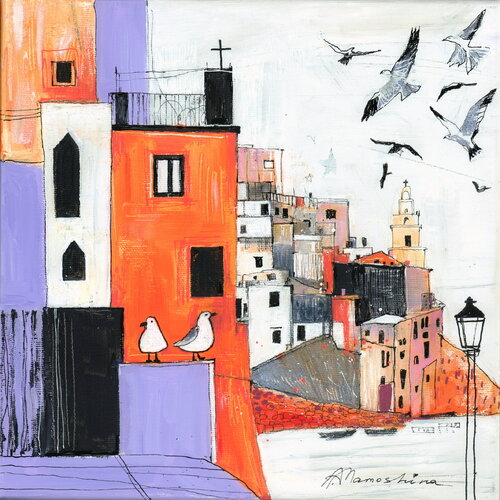 City of Seagulls by Anastasia Mamoshina, Painting for Sale on Select