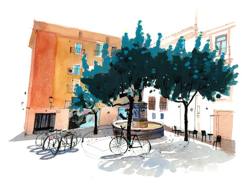 Valencia Sun and Shadows by Anastasia Mamoshina, Painting for Sale on Select