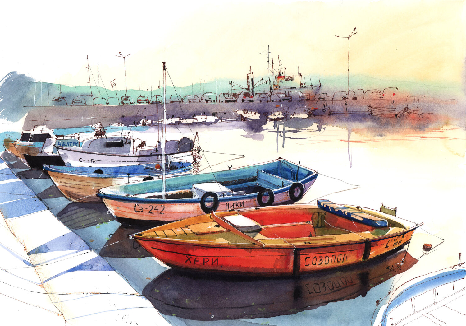 Morning Light in Sozopol Anastasia Mamoshina Original painting for sale