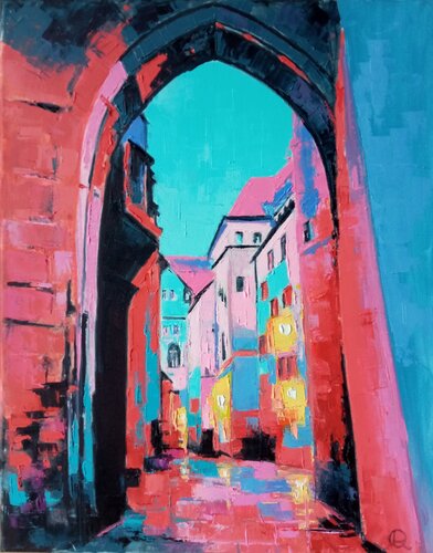 Old Courtyard by Oleg Ryzhkov, Painting for Sale on Select