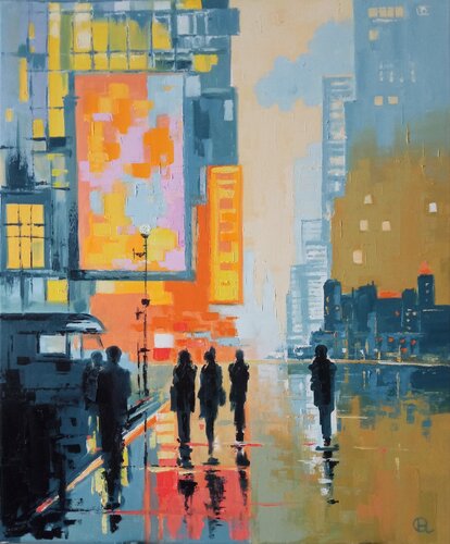 "Urban Glow" by Oleg Ryzhkov, Painting for Sale on Select