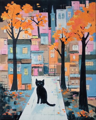 “Guardian of Urban Stories” by Oleg Ryzhkov, Painting for Sale on Select