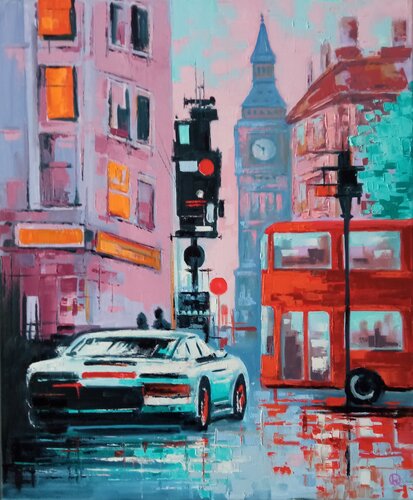 "Urban Landmark" by Oleg Ryzhkov, Painting for Sale on Select