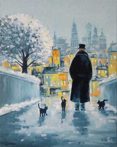 "Evening Walk" by Oleg Ryzhkov, Painting for Sale on Select