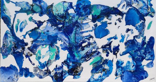 Turquesa organico 1 by Joan Llaverias, Painting for Sale on Select