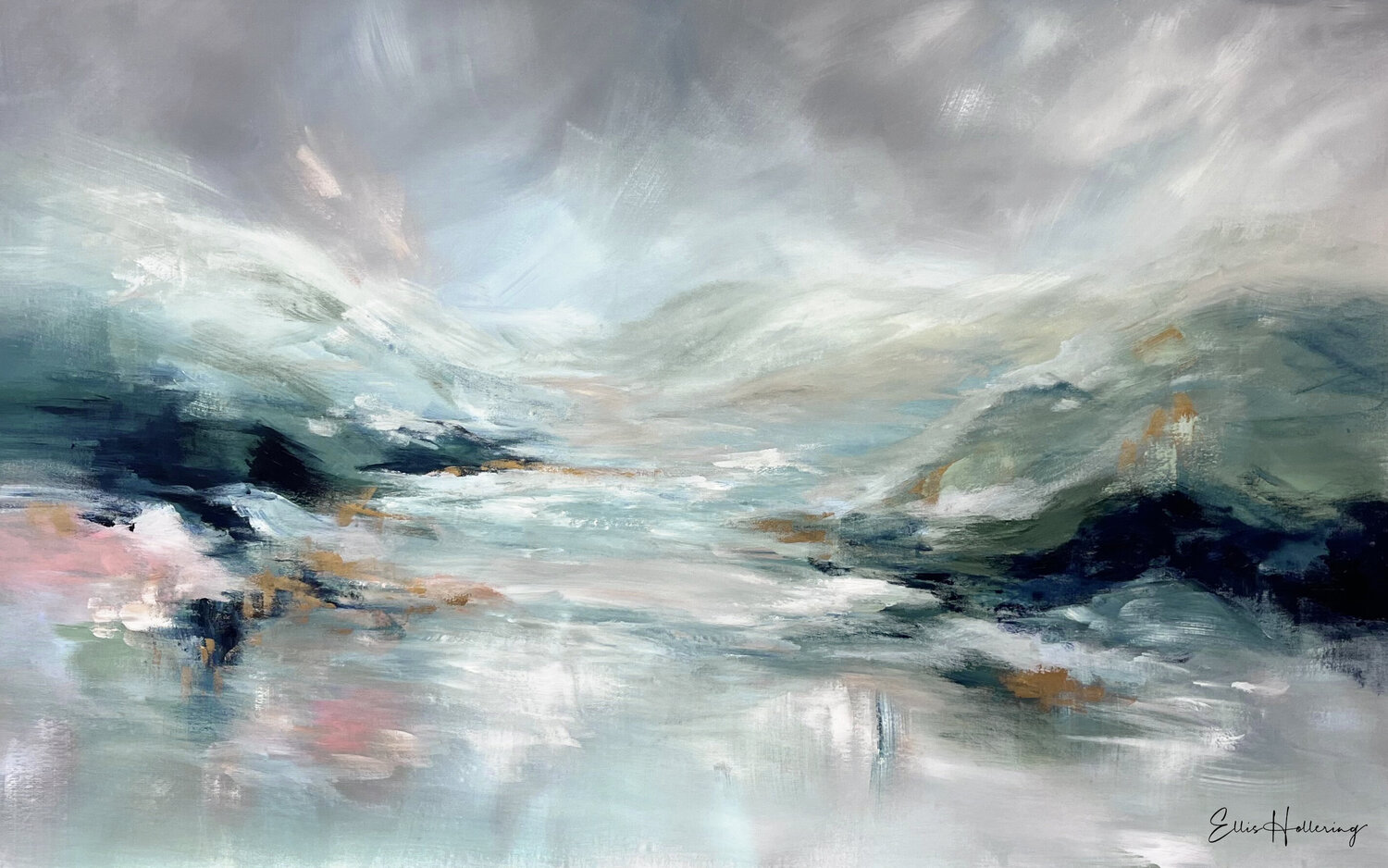 Misty Mountains Ellis Hollering Original painting for sale