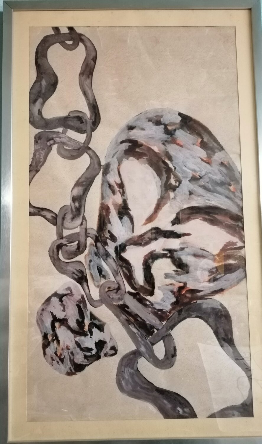 465 CATENE-STRINGHE Denise Mastel Original painting for sale