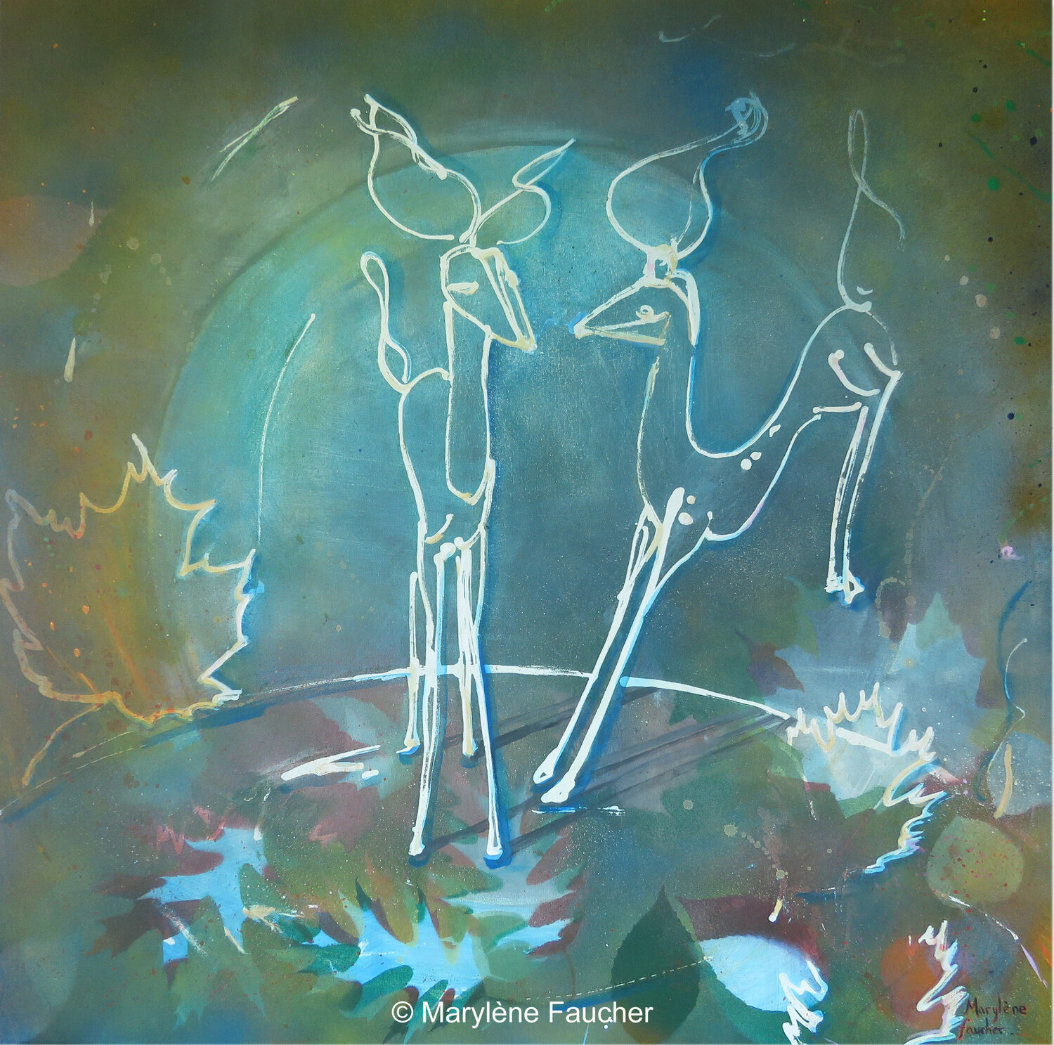 "Au fond du rang IV'' Marylene Faucher Original painting for sale