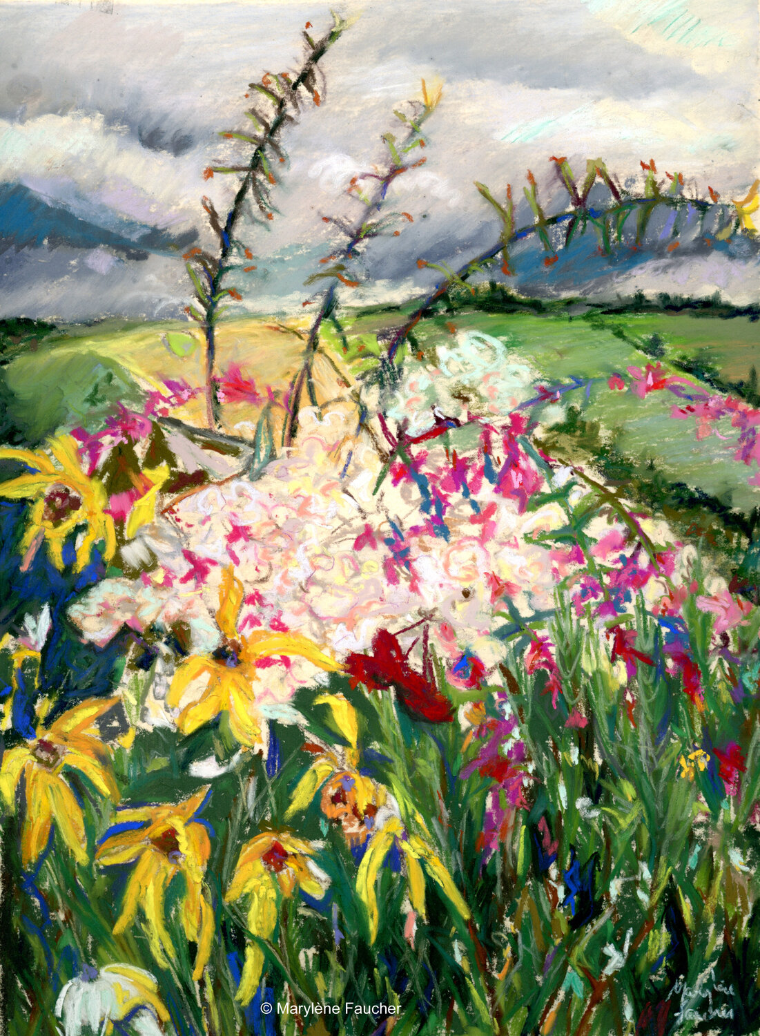 Bouquet paysager Marylene Faucher Original painting for sale