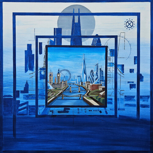 Recursive city by Alida Velea, Painting for Sale on Select